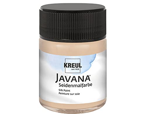 Kreul 8199 - Javana Seidenmalfarbe im 50 ml Glas, beige, hochpigmentierte und brillante Farbe auf Wasserbasis, mit fließend flüssigem Charakter, dringt tief in die Fasern ein von Kreul