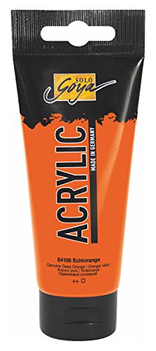 KREUL 84106 - Solo Goya Acrylic, 100 ml Tube in echtorange, cremige vielseitig einsetzbare Acrylfarbe in Studienqualität, auf Wasserbasis, schnell und matt trocknend, gut deckend, wasserfest von Kreul