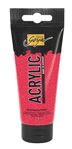 KREUL 84152 - Solo Goya Acrylic, 100 ml Tube, rubinrot, cremige vielseitig einsetzbare Acrylfarbe in Studienqualität, auf Wasserbasis, mit Glitzereffekt, schnell und matt trocknend, gut deckend KREUL 84152 - Solo Goya Acrylic, 100 ml Tube, rubinrot, cremige vielseitig einsetzbare Acrylfarbe in Studienqualität, auf Wasserbasis, mit Glitzereffekt, schnell und matt trocknend, gut deckend von Kreul