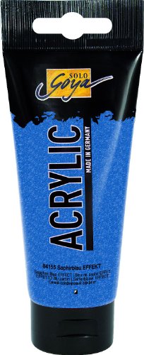 KREUL 84155 - Solo Goya Acrylic, 100 ml Tube, saphirblau, cremige vielseitig einsetzbare Acrylfarbe in Studienqualität, auf Wasserbasis, mit Glitzereffekt, schnell und matt trocknend, gut deckend von Kreul