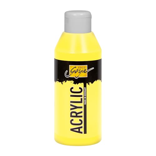 KREUL 84202 - Solo Goya Acrylic zitron, 250 ml Flasche, cremige vielseitig einsetzbare Acrylfarbe in Studienqualität, auf Wasserbasis, schnell und matt trocknend, gut deckend, wasserfest von Kreul