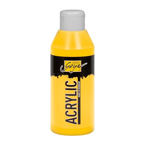 KREUL 84203 - Solo Goya Acrylic kadmiumgelb, 250 ml Flasche, cremige vielseitig einsetzbare Acrylfarbe in Studienqualität, auf Wasserbasis, schnell und matt trocknend, gut deckend, wasserfest von Kreul
