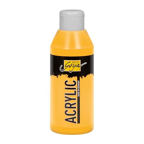 KREUL 84205 - Solo Goya Acrylic indischgelb, 250 ml Flasche, cremige vielseitig einsetzbare Acrylfarbe in Studienqualität, auf Wasserbasis, schnell und matt trocknend, gut deckend, wasserfest von Kreul