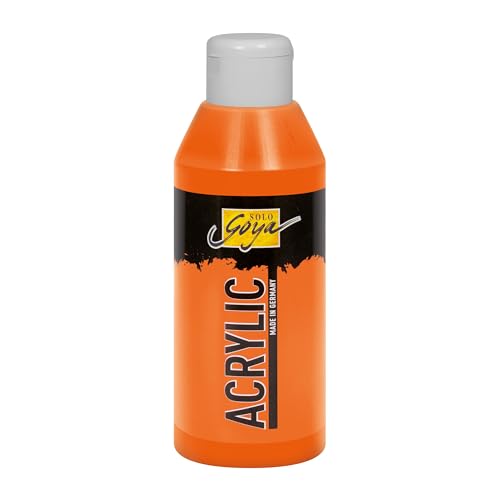 KREUL 84206 - Solo Goya Acrylic echtorange, 250 ml Flasche, cremige vielseitig einsetzbare Acrylfarbe in Studienqualität, auf Wasserbasis, schnell und matt trocknend, gut deckend, wasserfest von Kreul