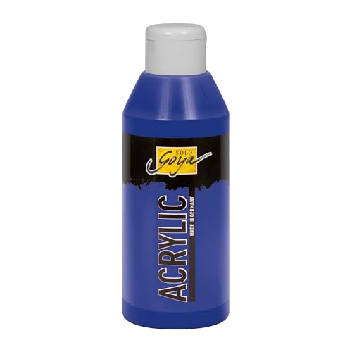 KREUL 84215 - Solo Goya Acrylic kobaltblau, 250 ml Flasche, cremige vielseitig einsetzbare Acrylfarbe in Studienqualität, auf Wasserbasis, schnell und matt trocknend, gut deckend, wasserfest von Kreul