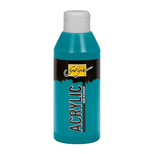 KREUL 84217 - Solo Goya Acrylic türkis, 250 ml Flasche, cremige vielseitig einsetzbare Acrylfarbe in Studienqualität, auf Wasserbasis, schnell und matt trocknend, gut deckend, wasserfest von Kreul