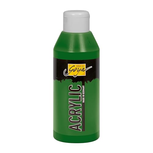 KREUL 84220 - Solo Goya Acrylic laubgrün, 250 ml Flasche, cremige vielseitig einsetzbare Acrylfarbe in Studienqualität, auf Wasserbasis, schnell und matt trocknend, gut deckend, wasserfest von Kreul