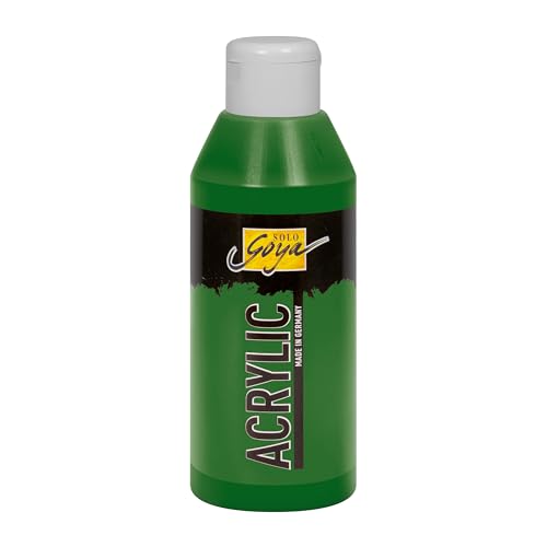 KREUL 84220 - Solo Goya Acrylic laubgrün, 250 ml Flasche, cremige vielseitig einsetzbare Acrylfarbe in Studienqualität, auf Wasserbasis, schnell und matt trocknend, gut deckend, wasserfest von Kreul