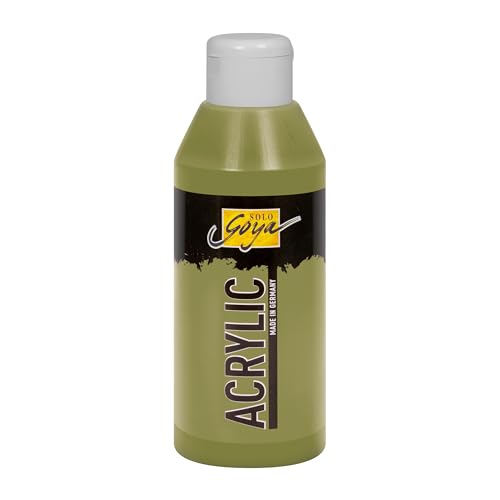 KREUL 84221 - Solo Goya Acrylic grüne Erde, 250 ml Flasche, cremige vielseitig einsetzbare Acrylfarbe in Studienqualität, auf Wasserbasis, schnell und matt trocknend, gut deckend, wasserfest von Kreul
