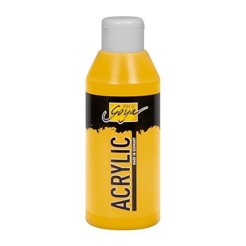 KREUL 84222 - Solo Goya Acrylic lichter Ocker, 250 ml Flasche, cremige vielseitig einsetzbare Acrylfarbe in Studienqualität, auf Wasserbasis, schnell und matt trocknend, gut deckend, wasserfest von Kreul