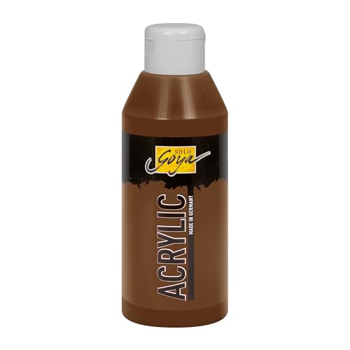 KREUL 84223 - Solo Goya Acrylic umbra, 250 ml Flasche, cremige vielseitig einsetzbare Acrylfarbe in Studienqualität, auf Wasserbasis, schnell und matt trocknend, gut deckend, wasserfest von Kreul