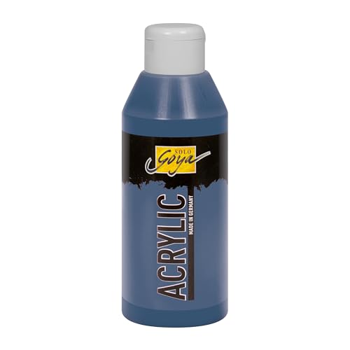 KREUL 84225 - Solo Goya Acrylic paynesgrau, 250 ml Flasche, cremige vielseitig einsetzbare Acrylfarbe in Studienqualität, auf Wasserbasis, schnell und matt trocknend, gut deckend, wasserfest von Kreul