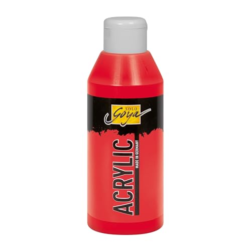 KREUL 84231 - Solo Goya Acrylic echtrot, 250 ml Flasche, cremige vielseitig einsetzbare Acrylfarbe in Studienqualität, auf Wasserbasis, schnell und matt trocknend, gut deckend, wasserfest von Kreul