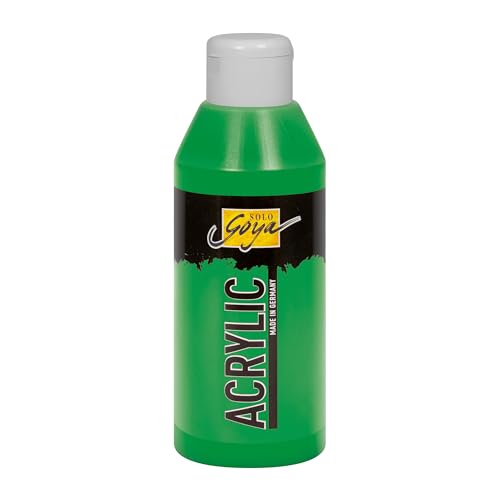 KREUL 84233 - Solo Goya Acrylic permanentgrün, 250 ml Flasche, cremige vielseitig einsetzbare Acrylfarbe in Studienqualität, auf Wasserbasis, schnell und matt trocknend, gut deckend, wasserfest von Kreul