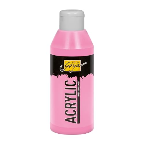 KREUL 84238 - Solo Goya Acrylic rosa, 250 ml Flasche, cremige vielseitig einsetzbare Acrylfarbe in Studienqualität, auf Wasserbasis, schnell und matt trocknend, gut deckend, wasserfest von Kreul