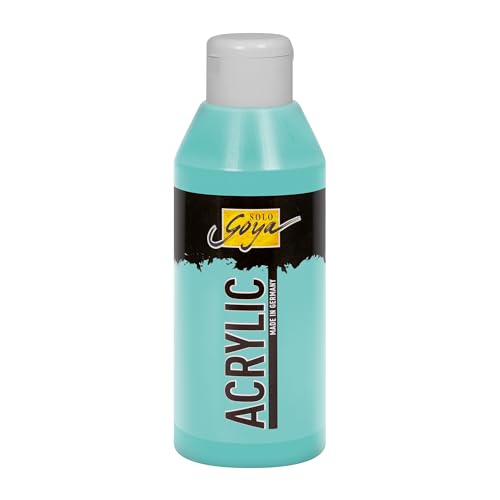 KREUL 84239 - Solo Goya Acrylic türkisblau hell, 250 ml Flasche, cremige vielseitig einsetzbare Acrylfarbe in Studienqualität, auf Wasserbasis, schnell und matt trocknend, gut deckend, wasserfest von Kreul