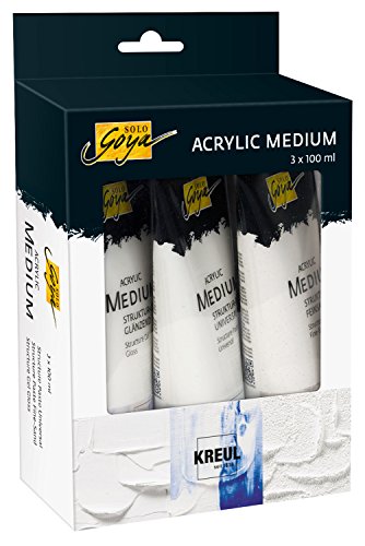 KREUL 85930 - Solo Goya Acrylic Medium Set, 3 x 100 ml Tube, Strukturpasten Universal und Feinsand und Strukturgel glänzend, zur plastischen Oberflächengestaltung KREUL 85930 - Solo Goya Acrylic Medium Set, 3 x 100 ml Tube, Strukturpasten Universal und Feinsand und Strukturgel glänzend, zur plastischen Oberflächengestaltung von Kreul