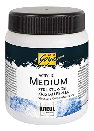 KREUL 86605 - Solo Goya Acrylic Medium, 250 ml Dose, Strukturgel Kristallperlen, cremige Spachtelmasse mit Glasperlen, trocknet glänzend transparent, einfärbbar von Kreul