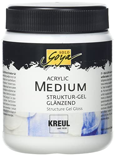 KREUL 87105 - Solo Goya Acrylic Medium, 250 ml Dose, Strukturgel glänzend, cremige Spachtelmasse, trocknet transparent und glänzend, einfärbbar von Kreul