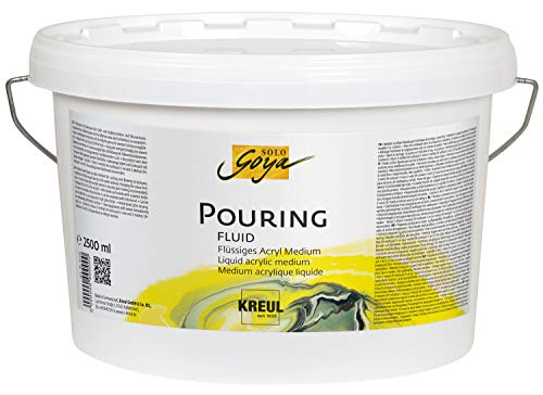 KREUL 87215 - Solo Goya Pouring Fluid, 2500 ml Eimer, flüssiges Acrylmedium für Gieß- und Fließtechniken, auf Wasserbasis, optimiert das Fließverhalten von Acrylfarben von Kreul