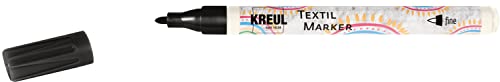 KREUL 90671 - Textil Marker fine, Schwarz, Strichstärke circa 1 bis 2 mm, Stoffmalstift für helle Stoffe & Textilien, waschecht nach Fixierung KREUL 90671 - Textil Marker fine, Schwarz, Strichstärke circa 1 bis 2 mm, Stoffmalstift für helle Stoffe & Textilien, waschecht nach Fixierung von Kreul