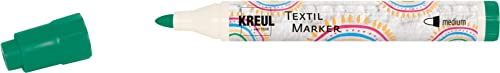 KREUL 90766 - Textil Marker medium, Grün, Strichstärke circa 2 bis 4 mm, Stoffmalstift für helle Stoffe & Textilien, waschecht nach Fixierung KREUL 90766 - Textil Marker medium, Grün, Strichstärke circa 2 bis 4 mm, Stoffmalstift für helle Stoffe & Textilien, waschecht nach Fixierung von Kreul