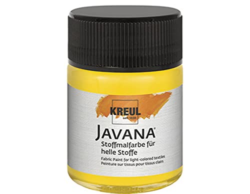 KREUL 91912 - Javana Stoffmalfarbe für helle Stoffe, 50 ml Glas in goldgelb, geschmeidige Farbe auf Wasserbasis mit cremigem Charakter, dringt fasertief ein, waschecht nach Fixierung KREUL 91912 - Javana Stoffmalfarbe für helle Stoffe, 50 ml Glas in goldgelb, geschmeidige Farbe auf Wasserbasis mit cremigem Charakter, dringt fasertief ein, waschecht nach Fixierung von Kreul