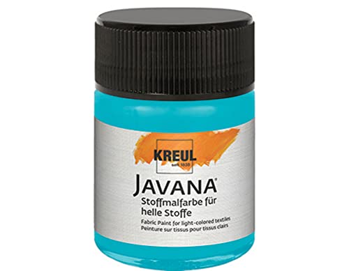 KREUL 91916 - Javana Stoffmalfarbe für helle Stoffe, 50 ml Glas in türkisblau, geschmeidige Farbe auf Wasserbasis mit cremigem Charakter, dringt fasertief ein, waschecht nach Fixierung KREUL 91916 - Javana Stoffmalfarbe für helle Stoffe, 50 ml Glas in türkisblau, geschmeidige Farbe auf Wasserbasis mit cremigem Charakter, dringt fasertief ein, waschecht nach Fixierung von Kreul