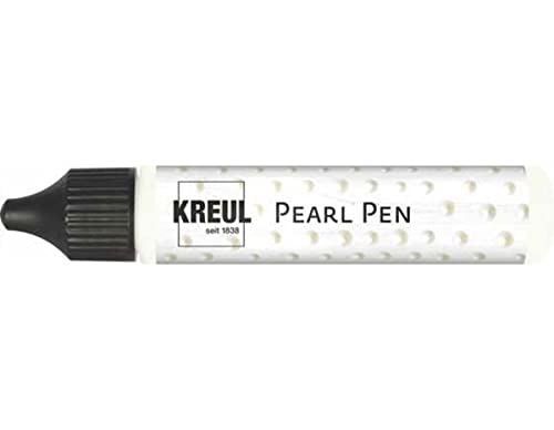 KREUL 92321 - Pearl Pen weiß 29 ml, Effektfarbe auf Wasserbasis für den Perlen-Look, dekorative Verzierungen auf Papier, Pappe und Textilien von Kreul