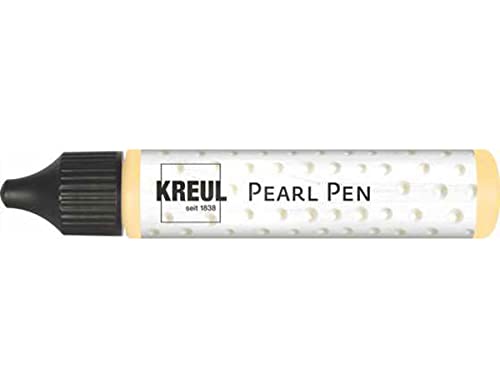 Kreul 92322 - Pearl Pen creme 29 ml, Effektfarbe auf Wasserbasis für den Perlen-Look, dekorative Verzierungen auf Papier, Pappe und Textilien von Kreul