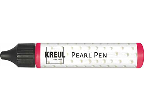 Kreul 92323 - Pearl Pen rot 29 ml, Effektfarbe auf Wasserbasis für den Perlen-Look, dekorative Verzierungen auf Papier, Pappe und Textilien von Kreul