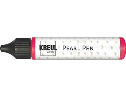 KREUL 92323 - Pearl Pen rot 29 ml, Effektfarbe auf Wasserbasis für den Perlen-Look, dekorative Verzierungen auf Papier, Pappe und Textilien von Kreul