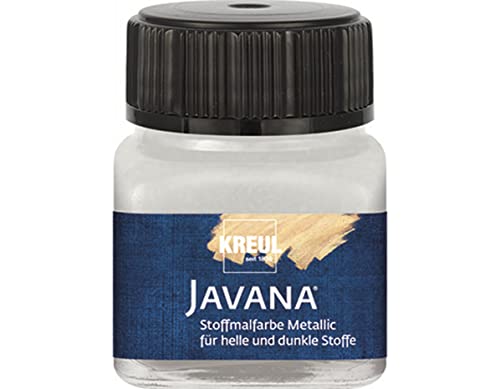 KREUL 92416 - Javana Stoffmalfarbe für helle und dunkle Textilien, 20 ml Glas silber, cremig brillant mit Metallic-Effekt, pastoser Charakter, zum Drucken und Schablonieren, nach Fixierung waschecht KREUL 92416 - Javana Stoffmalfarbe für helle und dunkle Textilien, 20 ml Glas silber, cremig brillant mit Metallic-Effekt, pastoser Charakter, zum Drucken und Schablonieren, nach Fixierung waschecht von Kreul