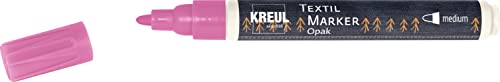Kreul 92764 - Textil Marker Opak medium, Rosa, mit Rundspitze, Strichstärke circa 2 bis 4 mm, deckender Stoffmalstift zum Gestalten von hellen und dunklen Stoffen, waschecht nach Fixierung Kreul 92764 - Textil Marker Opak medium, Rosa, mit Rundspitze, Strichstärke circa 2 bis 4 mm, deckender Stoffmalstift zum Gestalten von hellen und dunklen Stoffen, waschecht nach Fixierung von Kreul