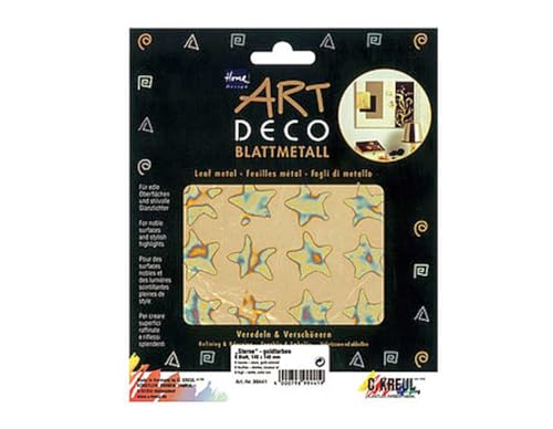 Kreul 99441 - Art Deco Blattmetall Sterne, 140 x 140 mm, 6 Blatt von Kreul