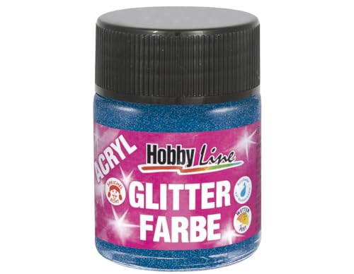 Kreul Hobby Line 76172 - Acryl - Glitterfarbe Glitter - Blau 50 ml von Kreul