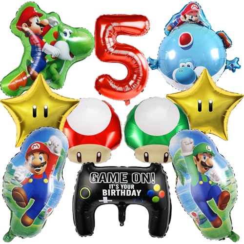10 Stück Mario Geburtstagsdeko 5 Jahre Kinder,Cartoon Folienballons für Jungen Mädchen 10 Stück Mario Geburtstagsdeko 5 Jahre Kinder,Cartoon Folienballons für Jungen Mädchen von Krilucly