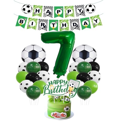 23 Stück Dekoration zum Geburtstag, 7 Jahre, Fußball, Geburtstag, Fußball, 7 Jahre, Dekoration für Geburtstagsfeier für Sport, Thema, Banner, Kuchendekoration, Party Supplies Jungen 23 Stück Dekoration zum Geburtstag, 7 Jahre, Fußball, Geburtstag, Fußball, 7 Jahre, Dekoration für Geburtstagsfeier für Sport, Thema, Banner, Kuchendekoration, Party Supplies Jungen von Krilucly