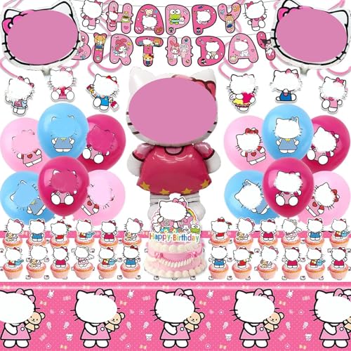 48 Stück Geburtstagsdekoration, Kitty Dekoration, Geburtstag, Globos von Dibujos, Animados, Party, Supplies, Dekoration, Banner, Geburtstag, Luftballons, Kuchendekoration für Kinder, Jungen, Mädchen 48 Stück Geburtstagsdekoration, Kitty Dekoration, Geburtstag, Globos von Dibujos, Animados, Party, Supplies, Dekoration, Banner, Geburtstag, Luftballons, Kuchendekoration für Kinder, Jungen, Mädchen von Krilucly
