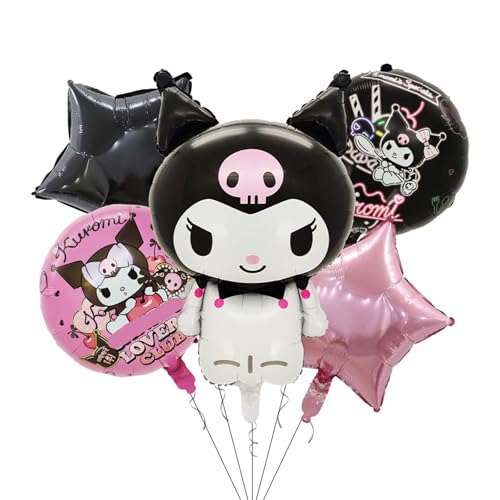5 Stück niedliche Anime-Luftballons, Geburtstagsdekoration, Party-Luftballons, Cartoon-Ballon, aus Aluminium, Dekoration zum Geburtstag für Mädchen von Krilucly