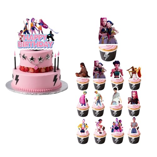Huntrix Anime-Kuchen-Topper, Dekoration für Geburtstag, 25 Stück von Krilucly