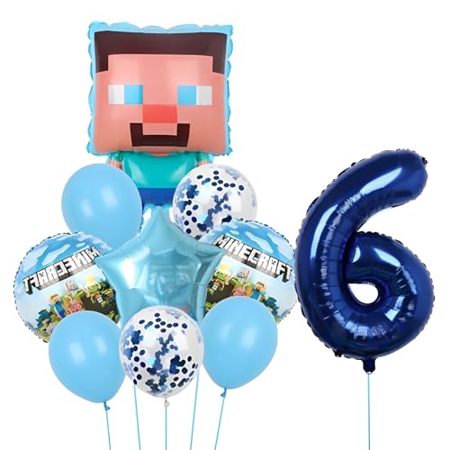 Krilucly 10 Stück Luftballons Geburtstag Set 6 Jahre Jungen Pixelballons Spiel Party Luftballons Geburtstag Dekoration aus Aluminium, Geburtstagsfeier Dekoration Set für Kinder Krilucly 10 Stück Luftballons Geburtstag Set 6 Jahre Jungen Pixelballons Spiel Party Luftballons Geburtstag Dekoration aus Aluminium, Geburtstagsfeier Dekoration Set für Kinder von Krilucly