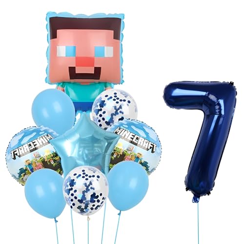 Krilucly 10 Stück Luftballons Geburtstag Set 7 Jahre Jungen Pixelballons Spiel Party Luftballons Geburtstag Dekoration aus Aluminium, Geburtstagsfeier Dekoration Set für Kinder Krilucly 10 Stück Luftballons Geburtstag Set 7 Jahre Jungen Pixelballons Spiel Party Luftballons Geburtstag Dekoration aus Aluminium, Geburtstagsfeier Dekoration Set für Kinder von Krilucly