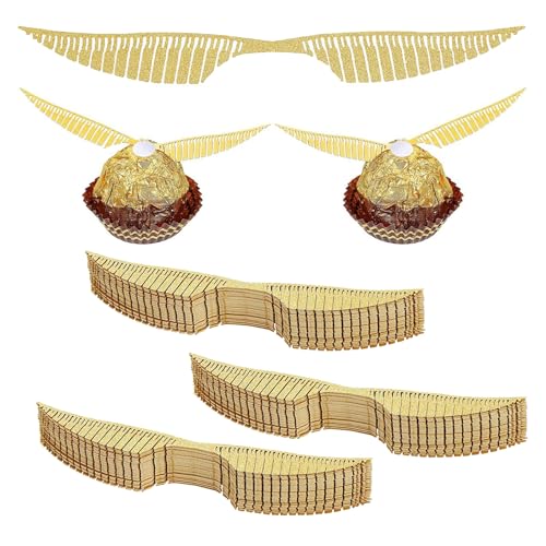 Krilucly 50 Stück Gold Glitter Flügel Kuchen Dekoration, Schokolade Flügel Party Dekor Golden Wings Cupcake Topper mit Klebepunkt für Bonbons Kuchen Cupcakes Kinder Party Mottoparty Krilucly 50 Stück Gold Glitter Flügel Kuchen Dekoration, Schokolade Flügel Party Dekor Golden Wings Cupcake Topper mit Klebepunkt für Bonbons Kuchen Cupcakes Kinder Party Mottoparty von Krilucly