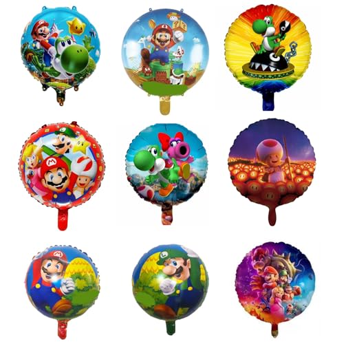 Krilucly 9 Stück Luftballons, Geburtstag, Dekoration zum Thema Cartoon, Geburtstagsdekorationen aus Latex, Ballon für Jungen und Mädchen Krilucly 9 Stück Luftballons, Geburtstag, Dekoration zum Thema Cartoon, Geburtstagsdekorationen aus Latex, Ballon für Jungen und Mädchen von Krilucly