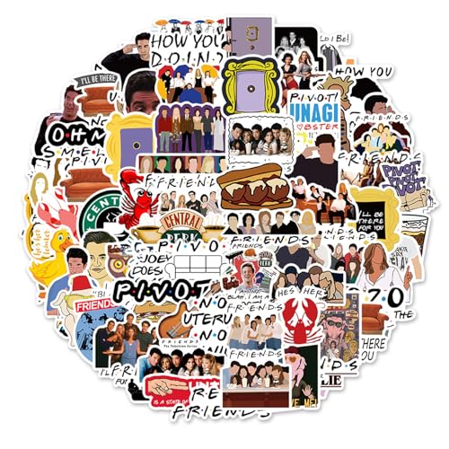 Krilucly Friends Multicolor PVC Cartoon Aufkleber, 100 Stück für Laptops, Skateboards, Autos & mehr von Krilucly