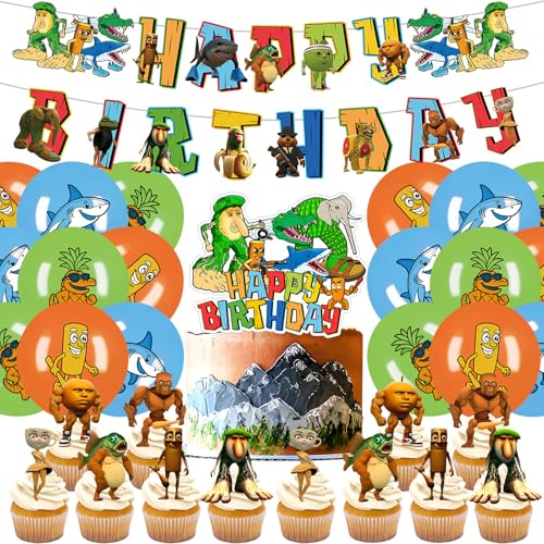 Krilucly Geburtstag Party Dekoration Tung Tung Sahur Banner Luftballon Cupcake Topper Happy Birthday Dekorationen Brainrot Geburtstag Gadget Brainrot Krilucly Geburtstag Party Dekoration Tung Tung Sahur Banner Luftballon Cupcake Topper Happy Birthday Dekorationen Brainrot Geburtstag Gadget Brainrot von Krilucly