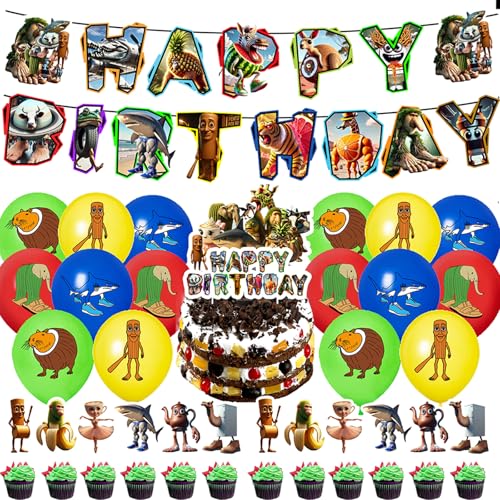 Krilucly Geburtstag Party Dekoration Tung Tung Sahur Banner Luftballon Cupcake Topper Happy Birthday Dekorationen Brainrot Geburtstag Party Kit Brainrot Krilucly Geburtstag Party Dekoration Tung Tung Sahur Banner Luftballon Cupcake Topper Happy Birthday Dekorationen Brainrot Geburtstag Party Kit Brainrot von Krilucly