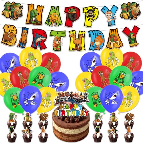 Krilucly Geburtstag Party Dekoration Tung Tung Sahur Party Kit Brainrot Party Kit mit Banner Luftballon Topper Cupcake Brainrot Geburtstag Dekorationen Geburtstag Brainrot Krilucly Geburtstag Party Dekoration Tung Tung Sahur Party Kit Brainrot Party Kit mit Banner Luftballon Topper Cupcake Brainrot Geburtstag Dekorationen Geburtstag Brainrot von Krilucly