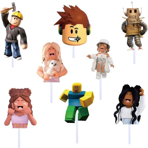 Krilucly Set mit 24 Kuchendekorationen, Kuchendekorationen und Cupcake-Dekorationen, Cartoon-Spiel Cake Decorations, Cupcake Topper, geeignet für Geburtstagsfeiern für Jungen und Mädchen Krilucly Set mit 24 Kuchendekorationen, Kuchendekorationen und Cupcake-Dekorationen, Cartoon-Spiel Cake Decorations, Cupcake Topper, geeignet für Geburtstagsfeiern für Jungen und Mädchen von Krilucly